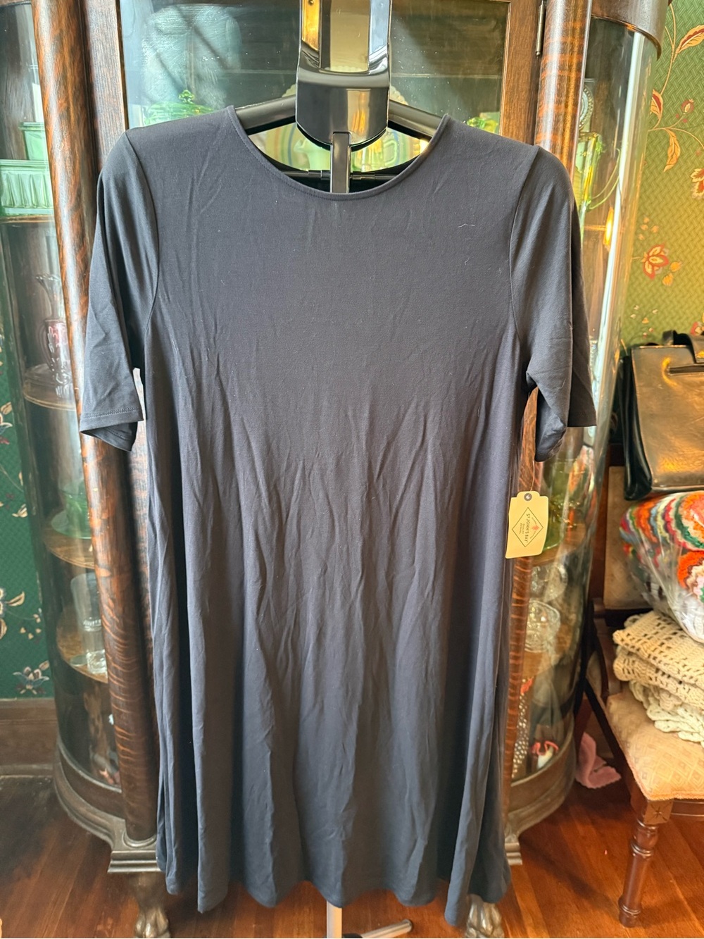 St. John’s Bay Black Midi T-Shirt Dress